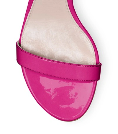 Shop Stuart Weitzman The Simple Sandal In Cyclamen Pink Patent