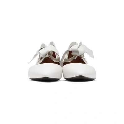 Shop Proenza Schouler White Leather Grommet Dorsay Flats In 001 White