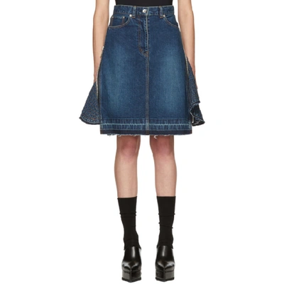 Shop Sacai Blue Denim Skirt