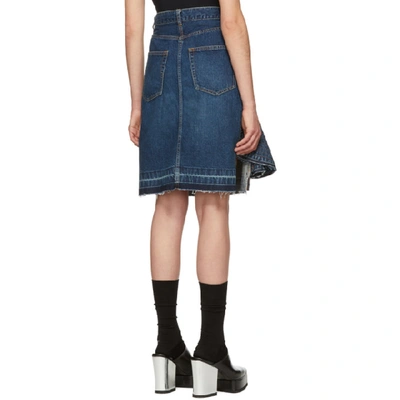 Shop Sacai Blue Denim Skirt