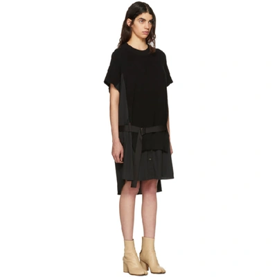 Shop Sacai Black Classic Cotton Knit Dress