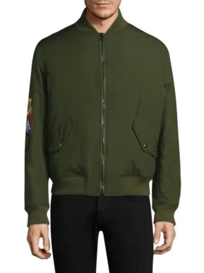 Shop As65 Ripstop Coyote Fur-lined Bomber Jacket In Green