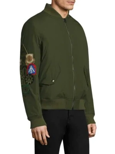 Shop As65 Ripstop Coyote Fur-lined Bomber Jacket In Green