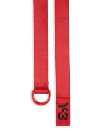 Shop Y-3 Logo Belt In Chilli Pepper
