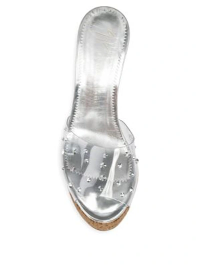 Shop Giuseppe Zanotti Transparent Swarovski Crystal Platform Wedges In Silver