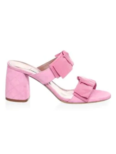 Shop Tabitha Simmons Barbi Suede Slides In Pink