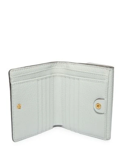 Shop Chloé Square Leather French Flap Wallet In Grey