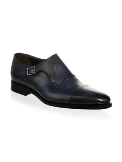 Shop To Boot New York Ludlum Leather Monk Strap In Blue