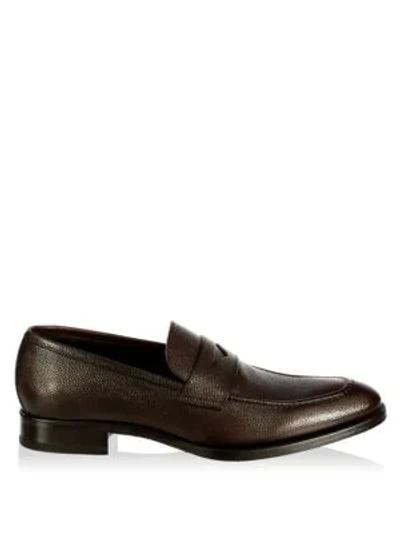 Shop To Boot New York James Leather Penny Loafers In Dark Brown