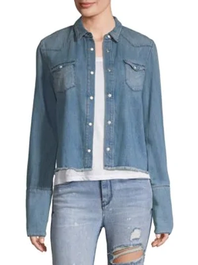 Shop Rta Ashley Denim Shirt In Western Blue