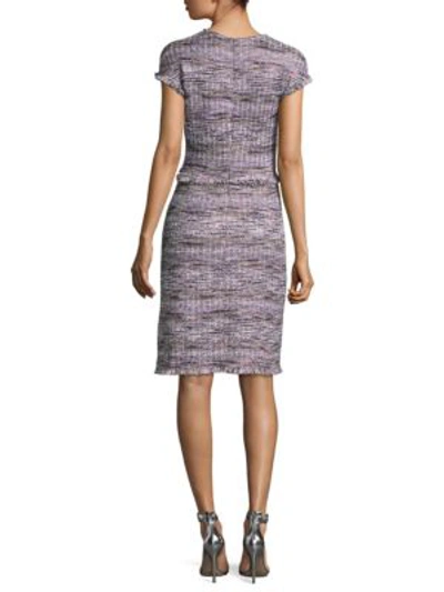 Shop St John Anna Woven Tweed A-line Dress In Orchid Multi