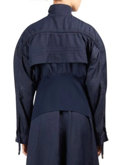 Shop Stella Mccartney Drawstring Bomber Jacket In Ink