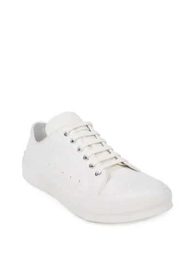 Shop Alexander Mcqueen Leather Lace-up Low Top Sneakers In White