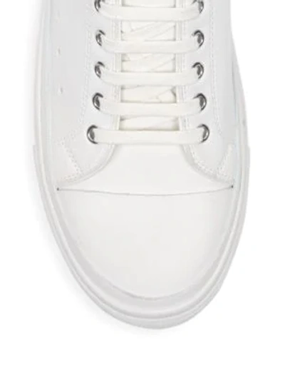 Shop Alexander Mcqueen Leather Lace-up Low Top Sneakers In White