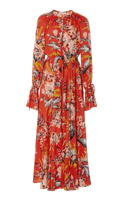 Shop Diane Von Furstenberg Cinched Waist Floral Dress