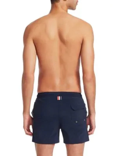 Shop Thom Browne Classic Swimming Trunks In Navy