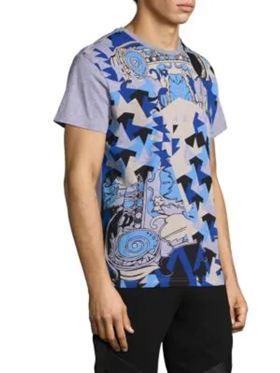 Shop Versace Jeans Allover Graphic T-shirt In Grey