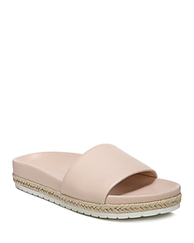 Shop Vince Women's Aurelia Leather Pool Slide Sandals In Blush
