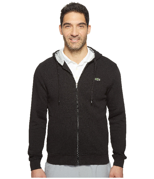 lacoste black zip hoodie