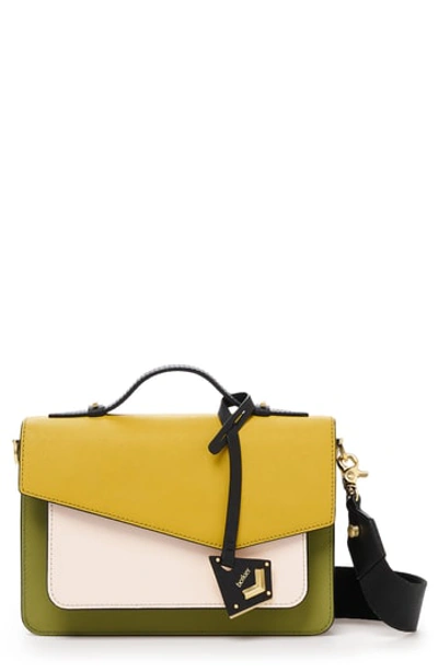 Shop Botkier Cobble Hill Leather Crossbody Bag - Yellow In Pineapple Colorblock