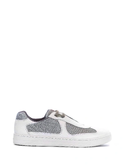 Shop Prada Sneaker Americas Cup In Bianco+argento