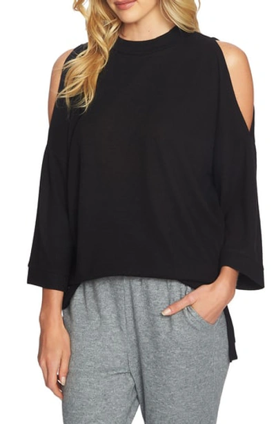 Shop 1.state The Cozy Cold Shoulder Top In Rich Black