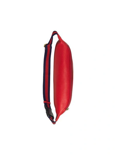 Shop Gucci Print Leather Belt Bag - Red
