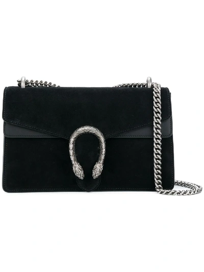 Shop Gucci Dionysus Suede Shoulder Bag - Black