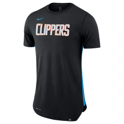 Shop Nike Men's Los Angeles Clippers Nba Alt Hem T-shirt, Black