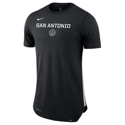 Shop Nike Men's San Antonio Spurs Nba Alt Hem T-shirt, Black