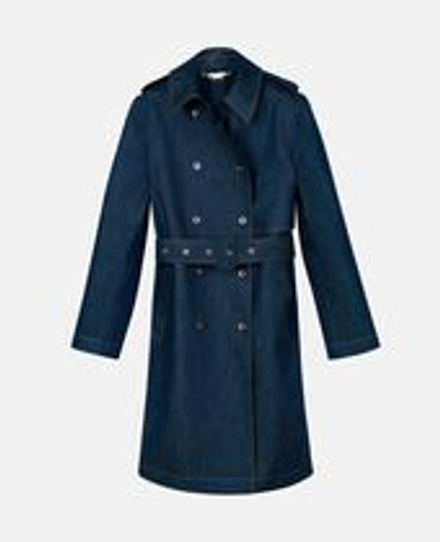 Shop Stella Mccartney Trench Coats In Blue