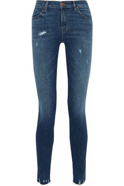 Shop J Brand High-rise Skinny Jeans In Dark Denim