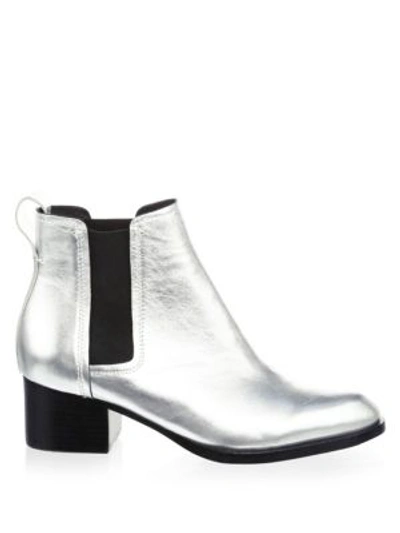 Shop Rag & Bone Walker Iii Metallic Leather Boots In Silver