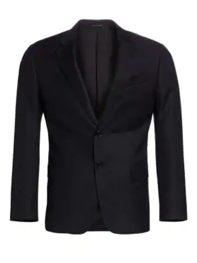 Shop Emporio Armani G Line Solid Wool Blazer In Black