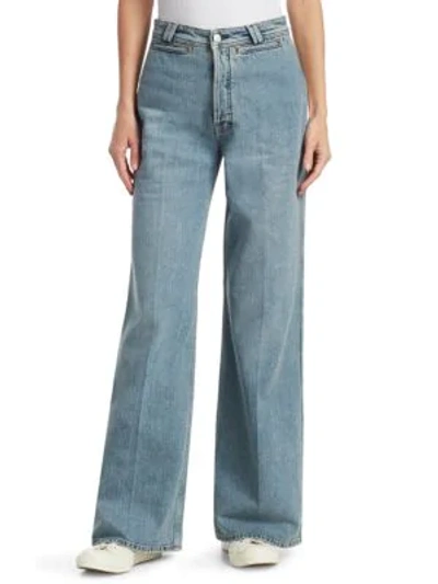 Shop Acne Studios Tiffany Wide Leg Jeans In Blue Vintage