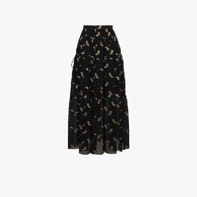 Shop Chloé Paisley Maxi Skirt In Black