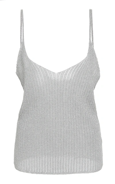Shop Mes Demoiselles Mike Knitted Top In Silver