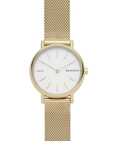 Shop Skagen Women's Signatur Gold-tone Stainless Steel Mesh Bracelet Watch 30mm
