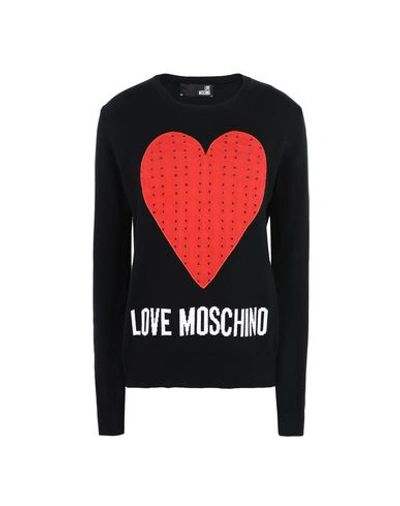 Shop Love Moschino Long Sleeve Sweaters In Black