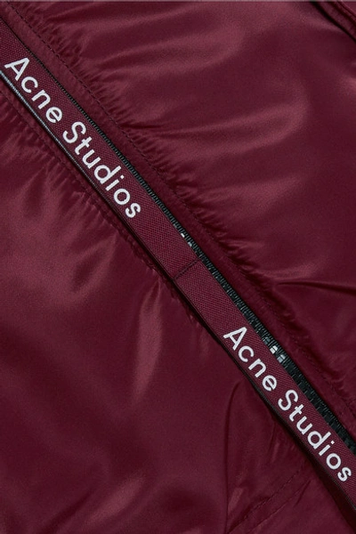 Shop Acne Studios Clea Shell Bomber Jacket In Burgundy