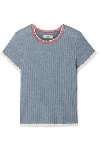 Shop Isabel Marant Étoile Amberly Ribbed Cotton Top In Blue