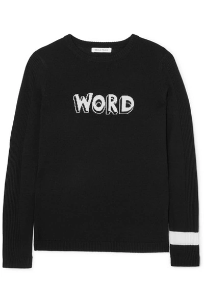 Shop Bella Freud Word Wool Sweater In Black