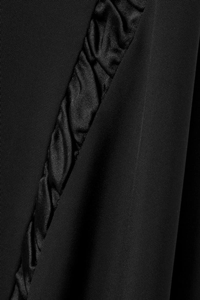 Shop The Row Ojoie Silk Satin-paneled Stretch-cady Midi Dress In Black