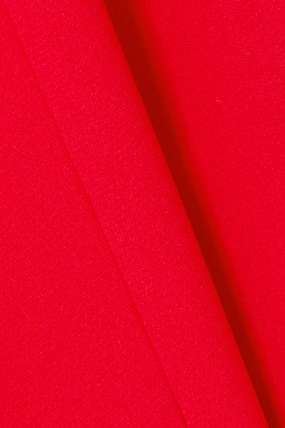 Shop Mugler Embellished Crepe Jumpsuit In Red