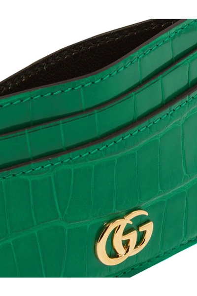 Shop Gucci Marmont Petite Alligator Cardholder