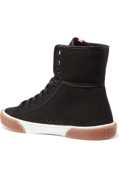 Shop Givenchy Logo-print Canvas High-top Sneakers In Black