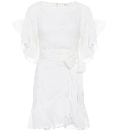 Shop Isabel Marant Étoile Delicia Linen Wrap Dress In White