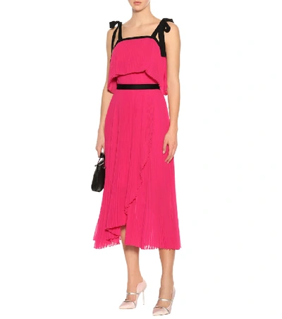 Shop Philosophy Di Lorenzo Serafini Pleated Sleeveless Dress In Pink