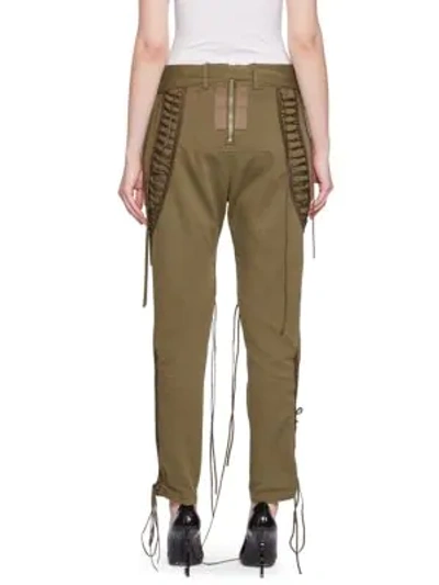 Shop Saint Laurent Belted Lace-up Army Pants In Black