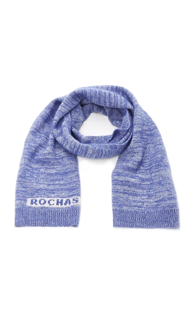 Shop Rochas Wool Scarf In Blue